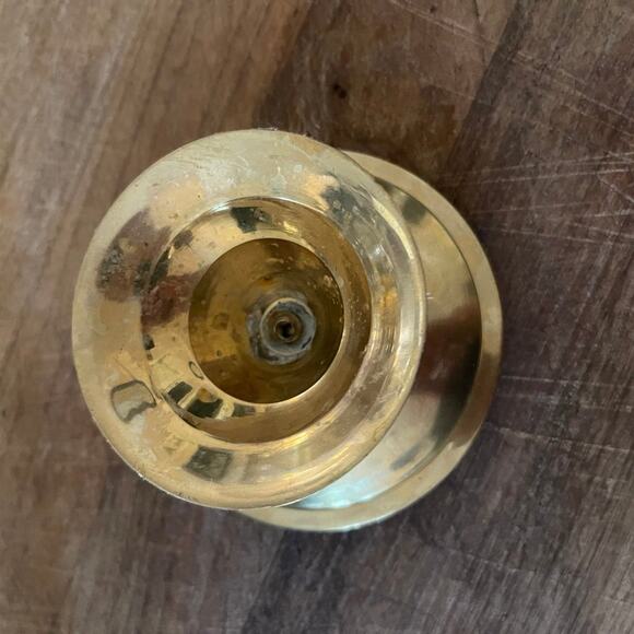 Brass candle pillar holder - Picture 3 of 4